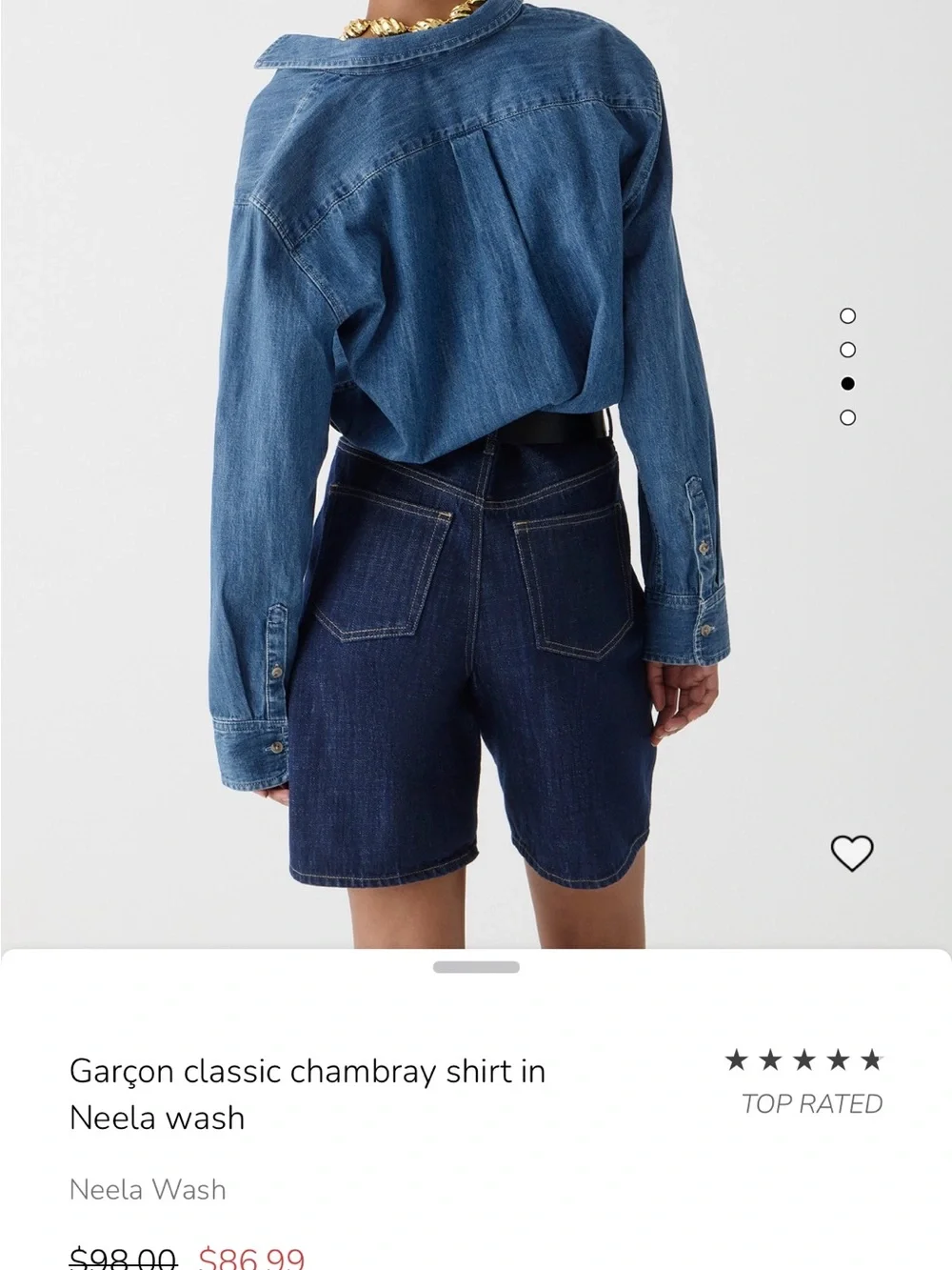 NWT J Crew Retail Garçon classic chambray shirt in Neela wash Size 14